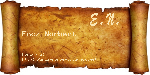 Encz Norbert névjegykártya