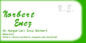 norbert encz business card
